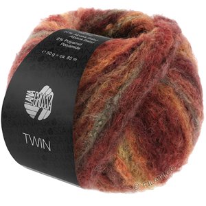 Lana Grossa TWIN 50g | 210-tummanpunainen/terrakotta/tiilenpunainen/harmaanvihreä/kameli