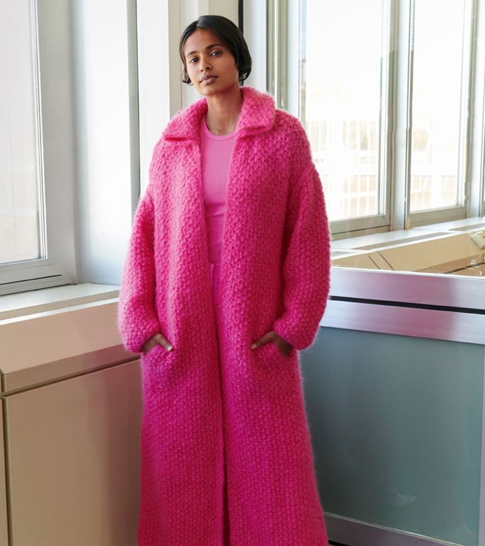 Lana Grossa LÅNG CARDIGAN Mohair Moda - Stickmönster (DK)