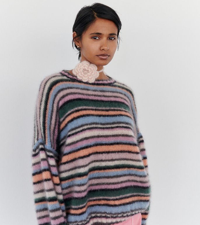 Lana Grossa GESTREEPTE TRUI Silkhair