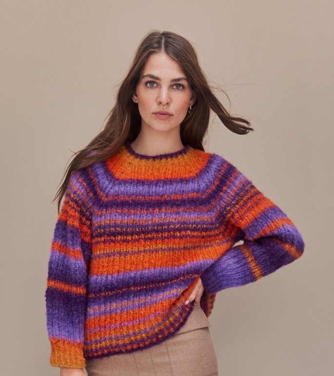 Lana Grossa TOPDOWN-PULLOVER Gigante - Strikkeoppskrift (DK)