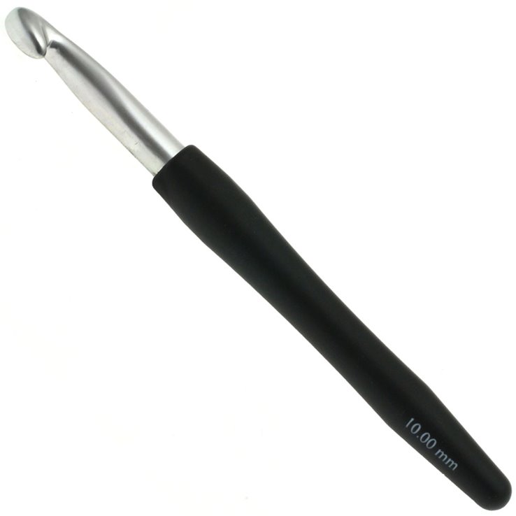 Lana Grossa Virkkuukoukku Soft Grip alumiini 10,0mm