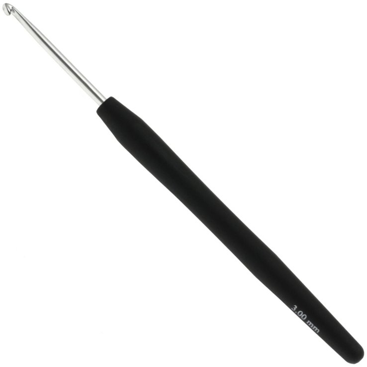 Lana Grossa Virkkuukoukku Soft Grip alumiini 3,0mm