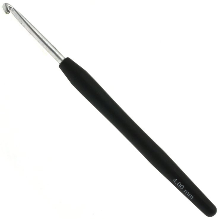 Lana Grossa Virkkuukoukku Soft Grip alumiini 4,0mm