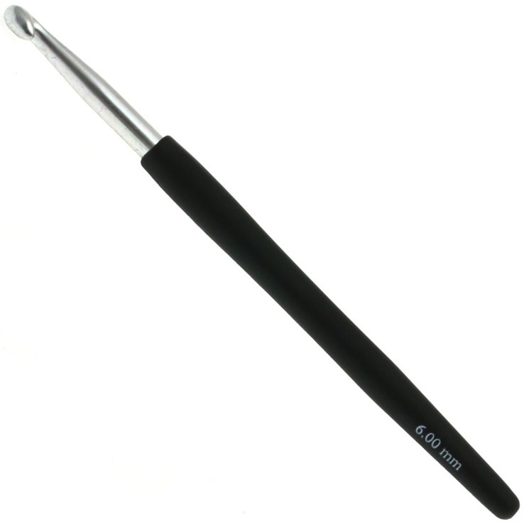 Lana Grossa Virkkuukoukku Soft Grip alumiini 6,0mm