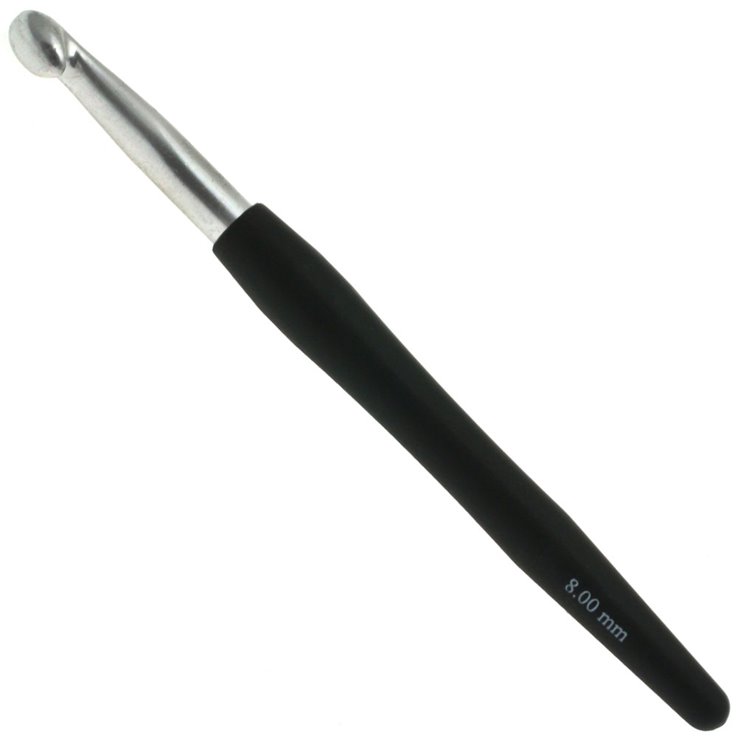 Lana Grossa Virkkuukoukku Soft Grip alumiini 8,0mm