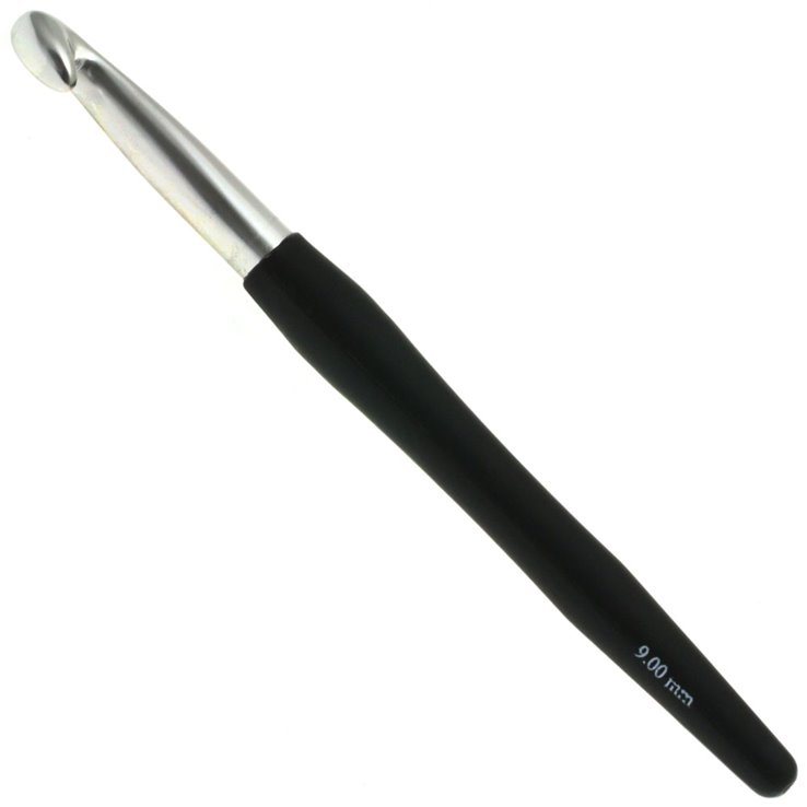 Lana Grossa Virkkuukoukku Soft Grip alumiini 9,0mm