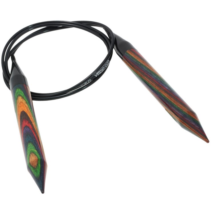 Lana Grossa Pyöröpuikot Design-puu Multicolor 12,0mm/100cm